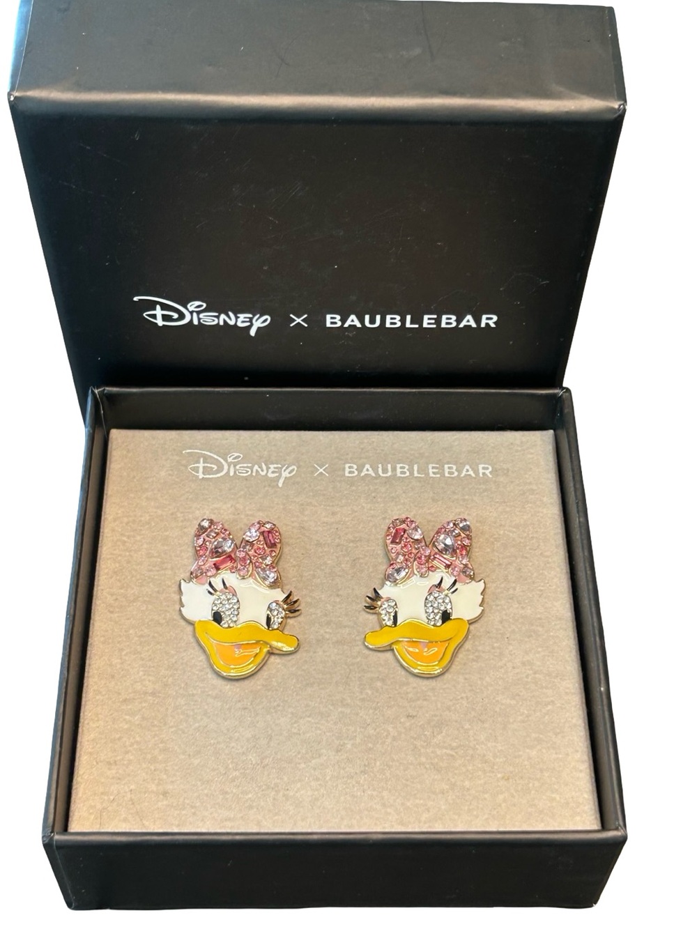 Disney Baublebar Daisy Duck bling sparkle earrings glamorous New in Box